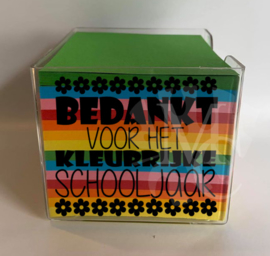 Memo blaadjes  - Bedankt voor het kleurrijke schooljaar (bloemen)