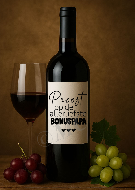 Wijnfles etiket: Proost op de allerliefste ...