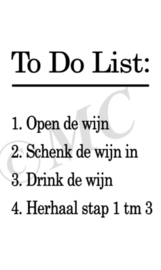 Wijnfles etiket: To Do List
