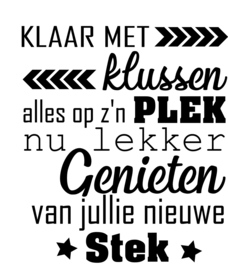 Wijnfles etiket: Klaar met klussen