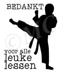Wijnfles etiket: Bedankt voor alle leuke lessen -judo