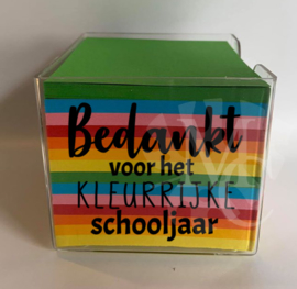 Memo blaadjes  - Bedankt voor het kleurrijke schooljaar