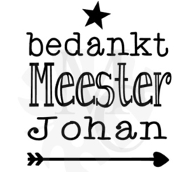 Bedankt juf/meester naam pijl