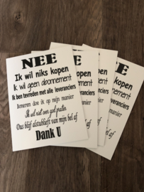 pvc - Nee ik wil niks kopen