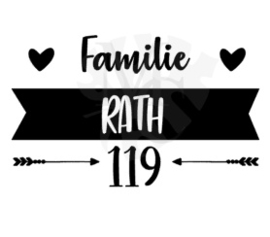 Banner familie naam en huisnummer