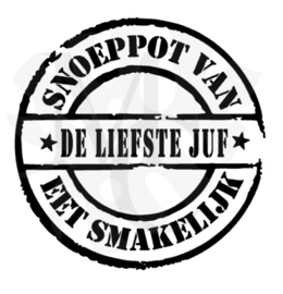 Snoeppot van "de liefste juf"