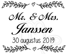 Mr. & Mrs. Naam datum (tbv. enveloppen box)