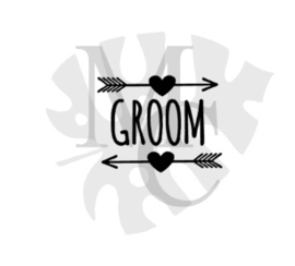 champagneglas sticker: Groom