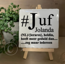 tegel:  Juf (woordenboek uitleg)