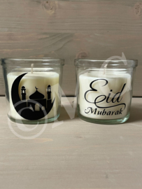 Kaars in glas - Eid Mubarak moskee