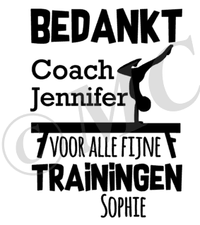 Bedankt coach - Turnen / gymnastiek