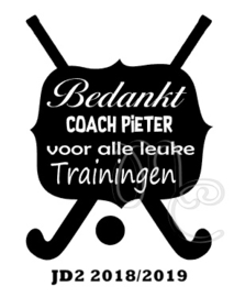 Bedankt coach voor alle leuke trainingen - Hockey