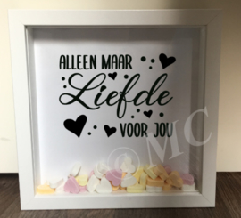 3d fotolijstje "alleen maar liefde voor jou/jullie"