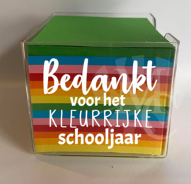 Memo blaadjes  - Bedankt voor het kleurrijke schooljaar