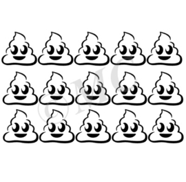 Traktatie stickers "poep emoji"