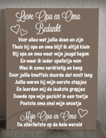 Lieve Opa en Oma Bedankt