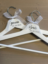 Sticker : Bruiloft kledinghanger Bride Groom