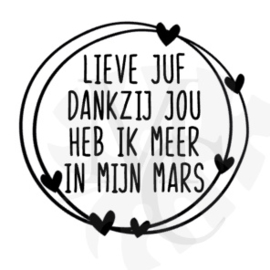 Lieve Juf dankzij jou heb ik meer in mijn mars