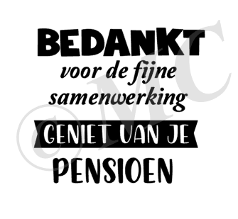Bedankt voor de fijne samenwerking