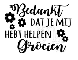 Bedankt dat u ons heeft helpen groeien (diverse varianten)