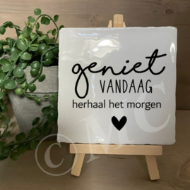 tegel: Geniet vandaag herhaal het morgen