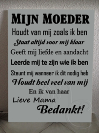 Mijn moeder houdt van mij zoals ik ben