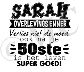 Sticker : Sarah overlevings emmer