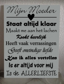 Mijn moeder staat altijd klaar