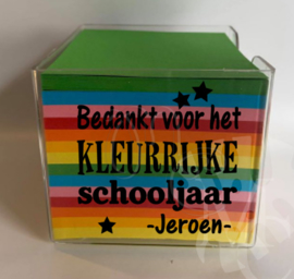 Memo blaadjes  - Bedankt voor het kleurrijke schooljaar afz. sterren