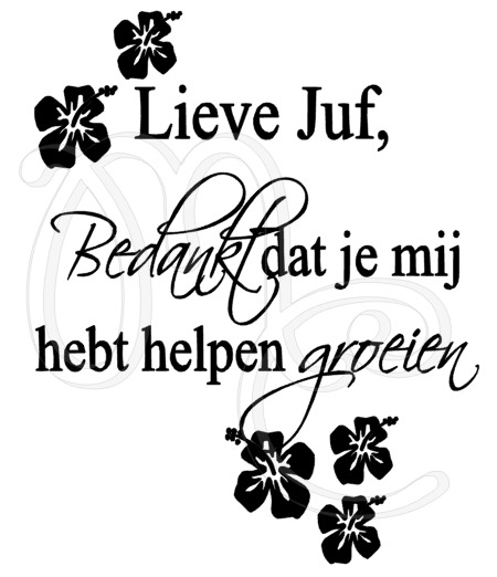 Ongebruikt Lieve juf bedankt dat je mij hebt helpen groeien | Stickers QE-97