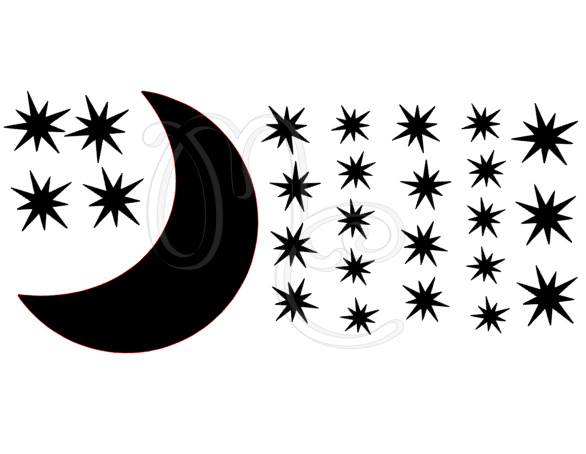 Sticker - Uitbreidingsset Sterren en maan