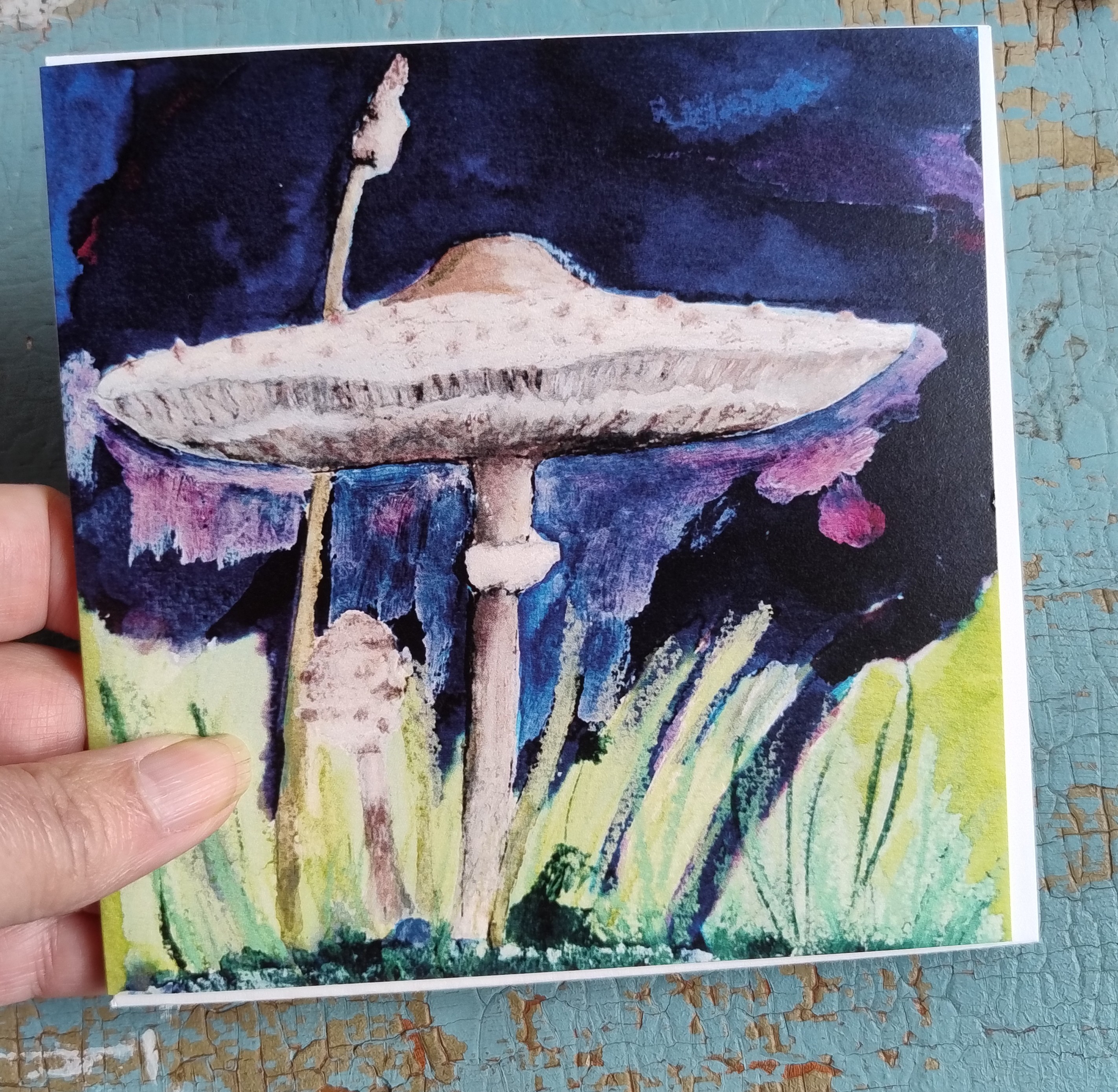 Parasolpaddestoel in maanlicht
