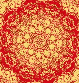 Mandala rood 4 Dubbele kaart met enveloppe
