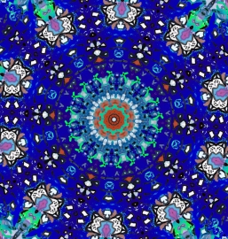 Mandala Engeltjes nachtblauw Dubbele kaart met enveloppe