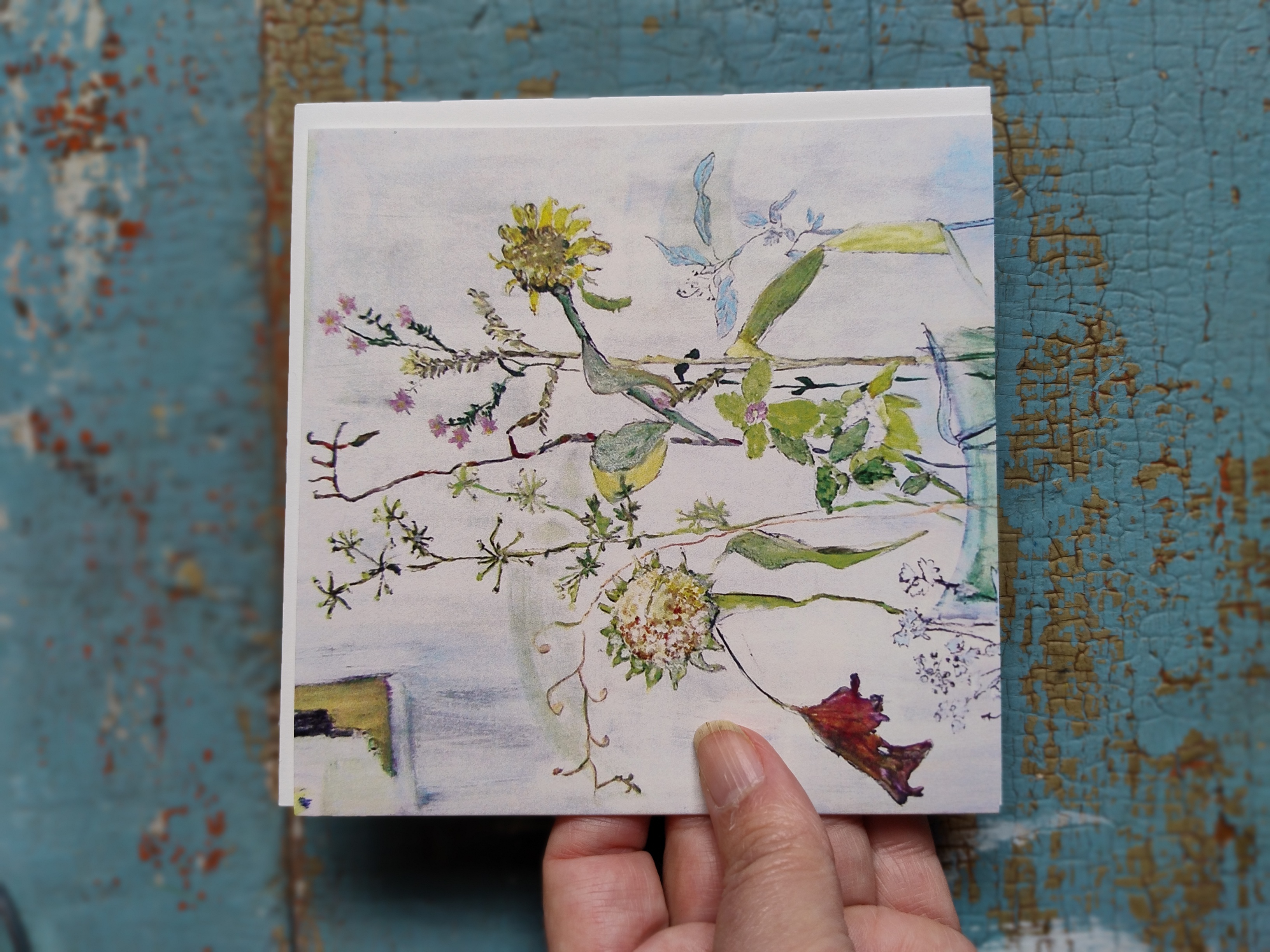 Schilderij boeket bloemen Dubbele kaart met enveloppe