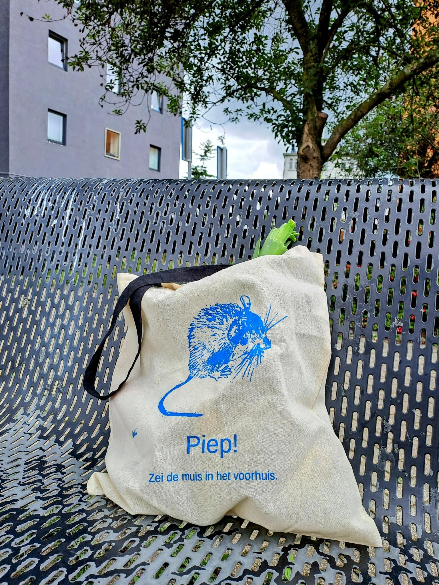 Tas: Piep! Zei de muis in het voorhuis.