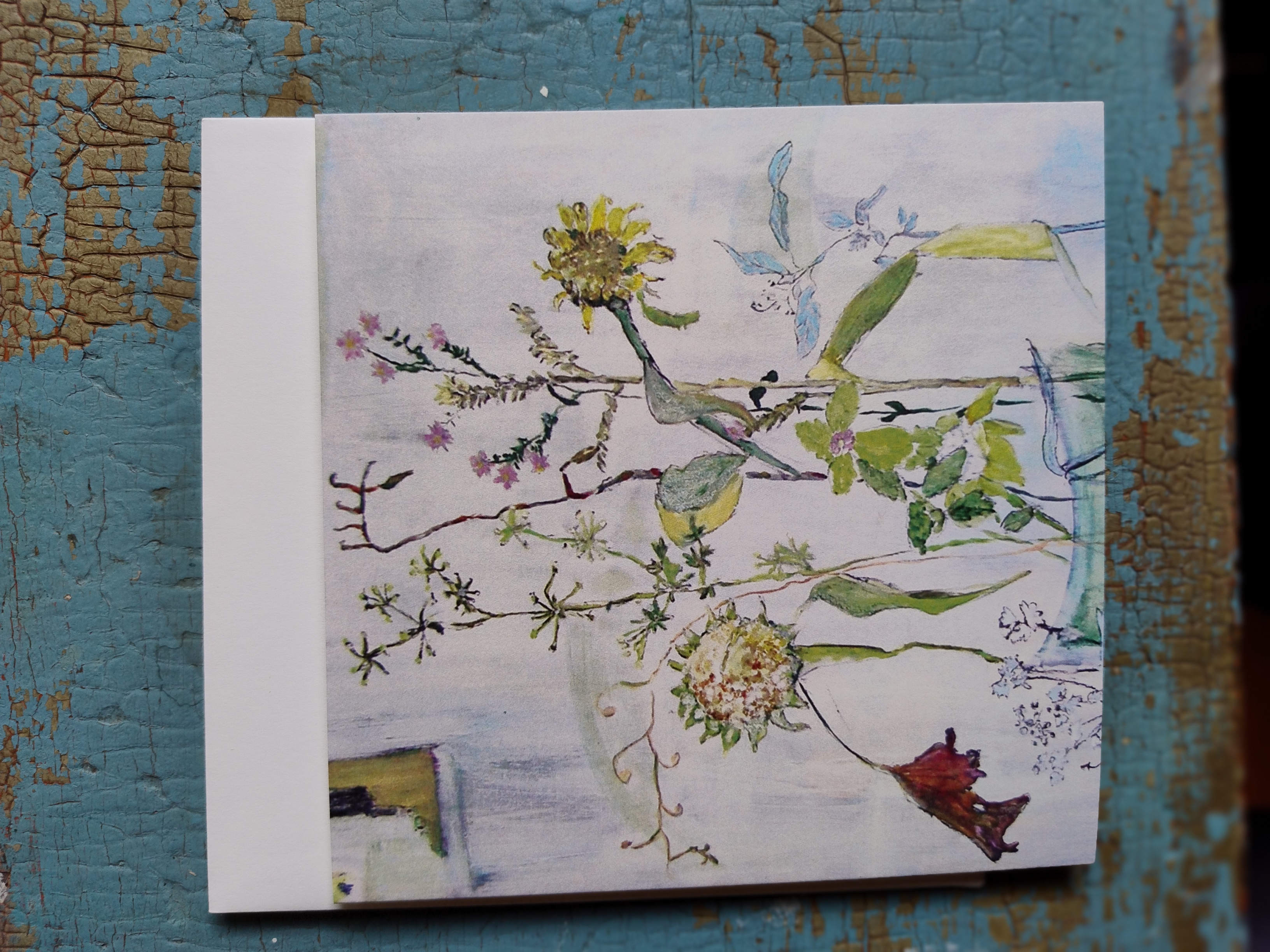 Schilderij boeket bloemen Dubbele kaart met enveloppe