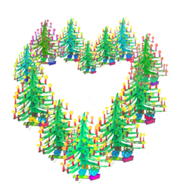 Hartje van kerstbomen (dubbel klein formaat)