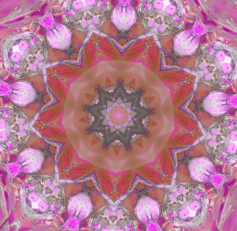 Mandala roze/rood 5 Dubbele kaart met enveloppe