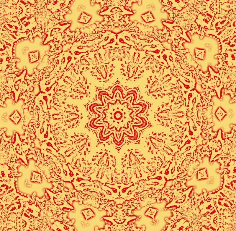 Mandala goudgeel 1 Dubbele kaart met enveloppe