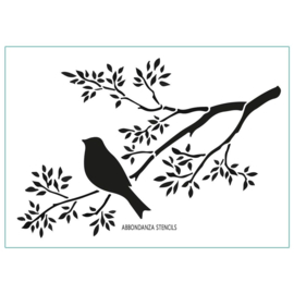 Stencil Bird on a Branch