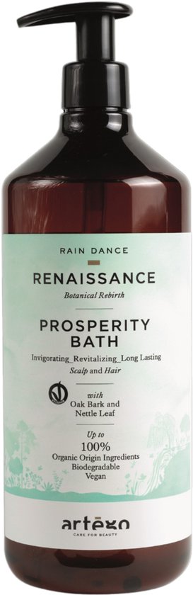 ARTEGO | RAIN DANCE RENAISSANCE PROSPERITY BATH 1000 ml (Let op:  literpomp is voor hergebruik)