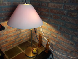 Antieke messing lamp met 2 lichtpunten en de kap kan draaien