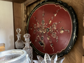 Ovaal houten dienblad met mooie tekening
