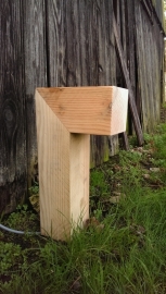 staande houten tuinlamp klein