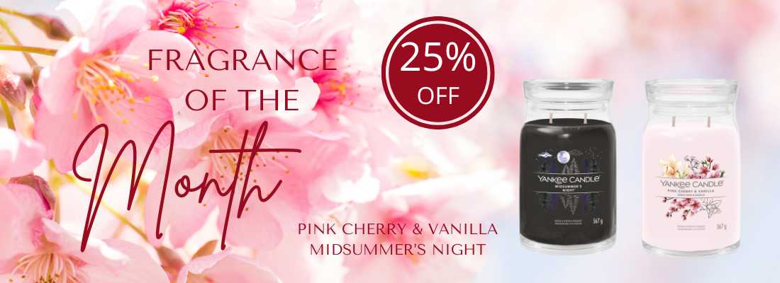 Yankee Candle Fragrance of the Month - Geuren van de maand - Midsummer's Night | Pink Cherry & Vanilla