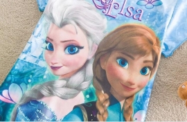Frozen tuniekje Elsa & Anna blauw mt 116-122