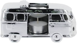 Bus Tealight Holder Ceramic in gift box zilver