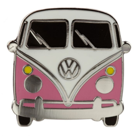 Emaille button VW busje T1 rose