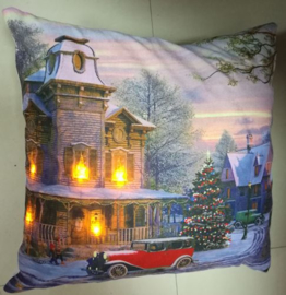 Snowy Street LED Cushion